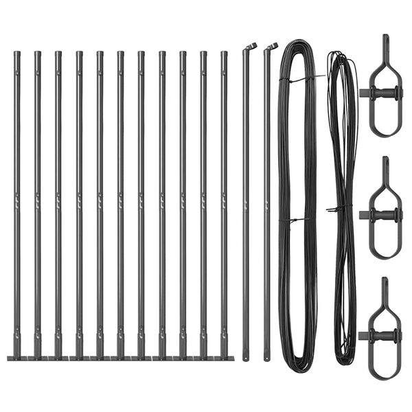 vidaXL Zaunpfosten 13 pcs Grau Ø32mm 170 cm Verzinkter Stahl