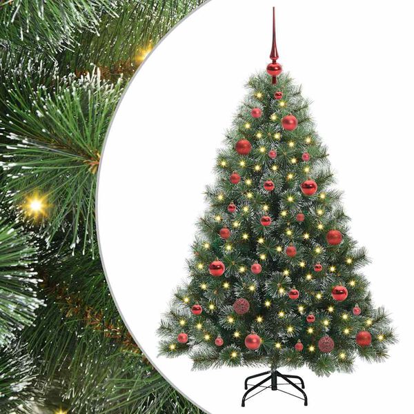 vidaXL K&uuml;nstlicher Weihnachtsbaum mit 150 LEDs Gr&uuml;n 150 cm PE und PVC