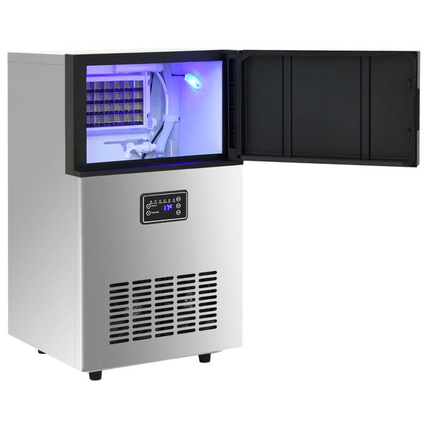 vidaXL Eisw&uuml;rfelmaschine Silbern 45 kg / 24 h