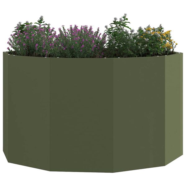 vidaXL Pflanzk&uuml;bel Olive Gr&uuml;n 90 x 90 x 50 cm Stahl
