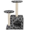 vidaXL Katzenbaum mit Sisal-Kratzsäule 60 cm Grau Pfoten-Aufdruck