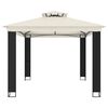 vidaXL Pavillon mit Doppeldach Creme 3,94x2,96 m Stahl