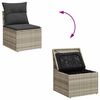 vidaXL 5-tlg. Garten-Sofagarnitur mit Kissen Hellgrau Poly Rattan