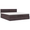 vidaXL Ottoman-Bett mit Matratze Dunkelbraun 200x200 cm Stoff