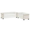 vidaXL Chesterfield-Sofas 2-Sitzer und 3-Sitzer Kunstleder Wei&szlig;