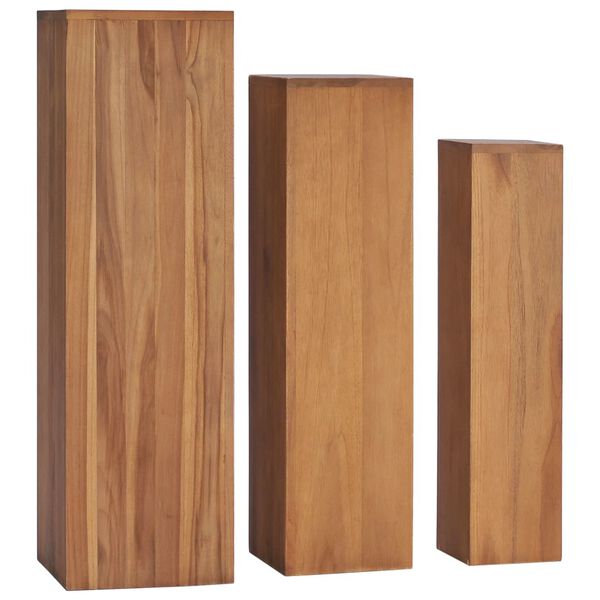 vidaXL 3-tlg. Pflanzenst&auml;nder-Set Massivholz Teak