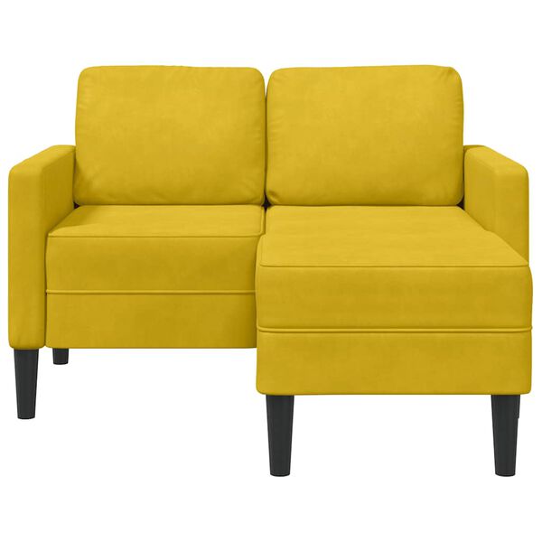 vidaXL 2-Sitzer-Sofa mit Chaiselongue L-Form Gelb 125 cm Samt