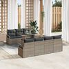 vidaXL Gartensofa-set mit Kissen mit Speicher 8 pcs Grau Poly Rattan