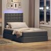 vidaXL Bett mit Stauraum und LED Dunkelgrau 120 x 190 cm Polyester