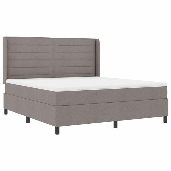 vidaXL Boxspringbett mit Matratze Taupe 180 x 200 cm Stoff