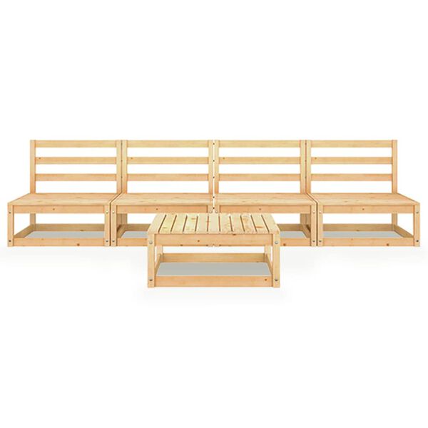 vidaXL 5-tlg. Garten-Lounge-Set Massivholz Kiefer