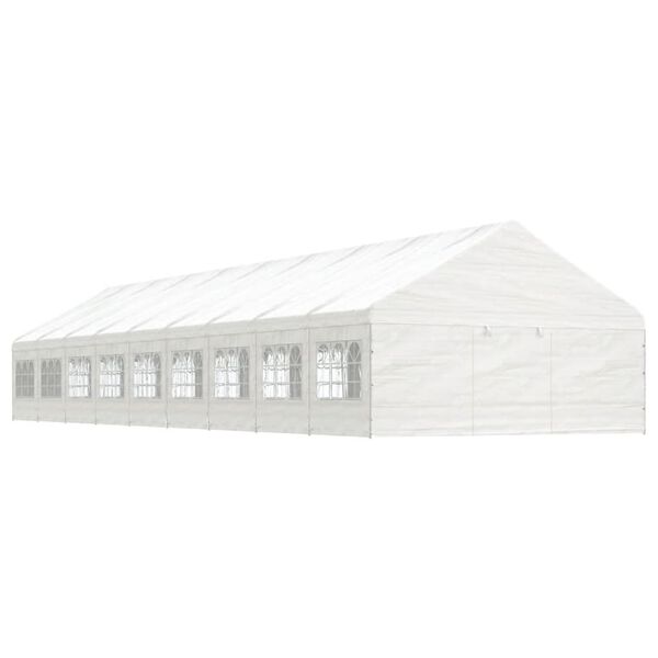 vidaXL Pavillon mit Dach Wei&szlig; 20,07x5,88x3,75 m Polyethylen