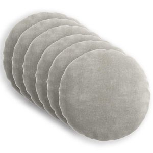 vidaXL Kissenbezug 6 stk. HEERLEN Hellgrau &Oslash; 30 cm Chenille-Stoff