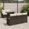 vidaXL Gartensofa-set mit Kissen 6 pcs Braun Poly-Rattan