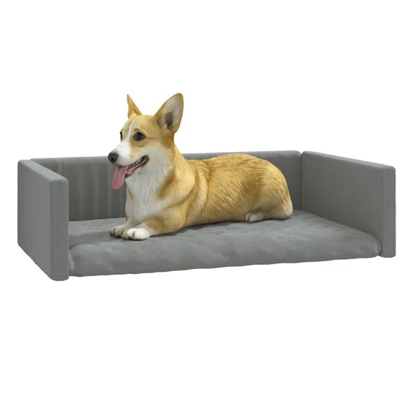 vidaXL Kofferraum-Hundebett Hellgrau 110x70 cm Leinenoptik