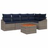 vidaXL Gartensofa-set 6 pcs Grau und Marineblau Poly-Rattan