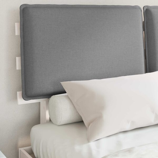 vidaXL Bettgestell mit gepolstertem Kopfteil Hellgrau 135 x 190 cm