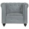 vidaXL Chesterfield-Sessel Grau Echtleder