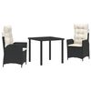 vidaXL Garten Essgruppe 3 stk. Beige Poly-Rattan