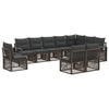 vidaXL Gartensofa-set 10 pcs Grau Poly-Rattan