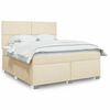 vidaXL Boxspringbett mit Matratze Creme 180x200 cm Stoff
