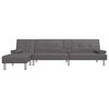 vidaXL Schlafsofa in L-Form Grau 255x140x70 cm Kunstleder