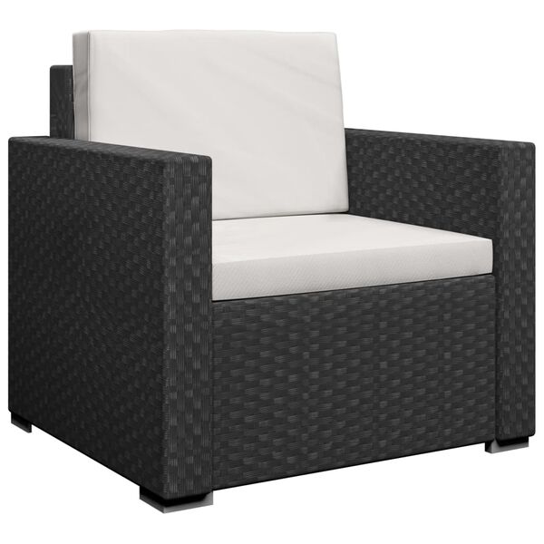 vidaXL 13-tlg. Garten-Lounge-Set mit Auflagen Poly Rattan Schwarz