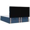 vidaXL Ottoman-Bett mit Matratzen & LEDs Blau 200x200 cm Stoff