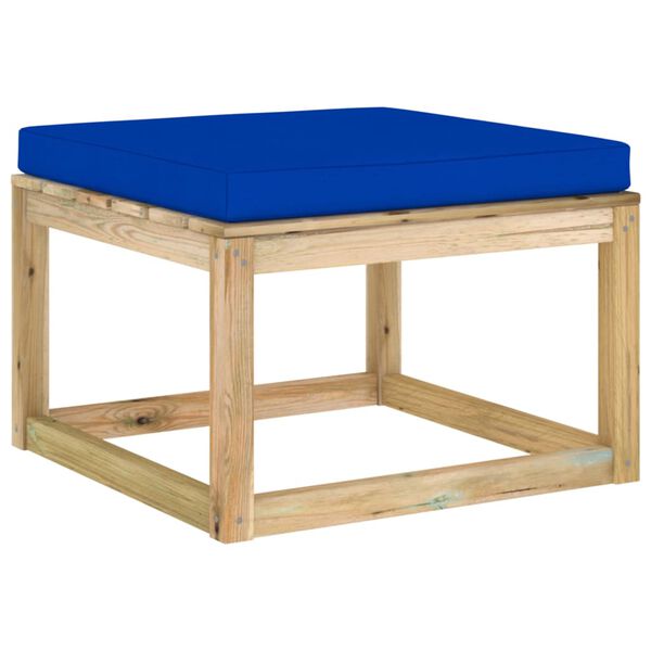 vidaXL Gartenhocker mit Kissen Gr&uuml;n Impr&auml;gniertes Kiefernholz