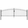vidaXL Doppeltor WOERDEN 400 x 174,5 cm Stahl Grau Abschlie&szlig;bar