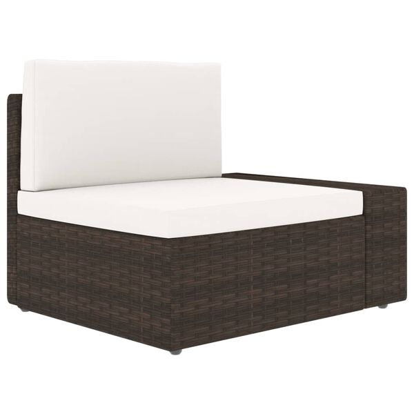 vidaXL Modulares 2-Sitzer-Sofa Poly Rattan Braun