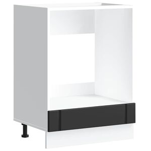 vidaXL Herdumbauschrank Lucca Schwarz Holzwerkstoff