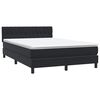 vidaXL Boxspringbett mit Matratze & LED Schwarz 140x210 cm Samt