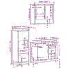 vidaXL 3-tlg. Badm&ouml;bel-Set Grau Sonoma Holzwerkstoff