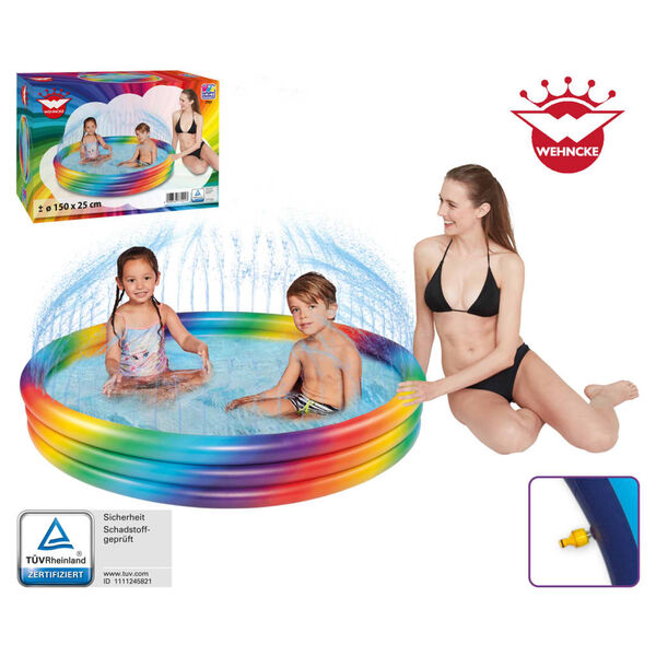 Happy People Regenbogen-Pool mit Sprinkler 150x25 cm