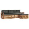 vidaXL Outdoor-Sofagarnitur mit Kissen 4 pcs Natur und Anthrazit
