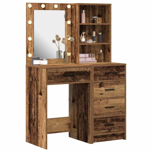 vidaXL Schminktisch 2 pcs Braun 50 x 41 x 135 cm Holzwerkstoff
