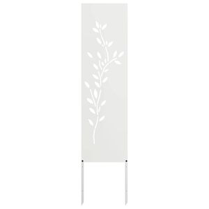 vidaXL Garten Sichtschutz-Leinwand Floral Weiß 32 x 140 cm