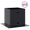 vidaXL Pfostentr&auml;ger Quadrat 12 Stk. 141x141mm Stahl Pulverbeschichtet