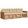 vidaXL Outdoor-Sofagarnitur 3 stk. Natur und Beige