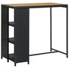 vidaXL Bartisch mit Regal Schwarz 120x60x110 cm Poly Rattan