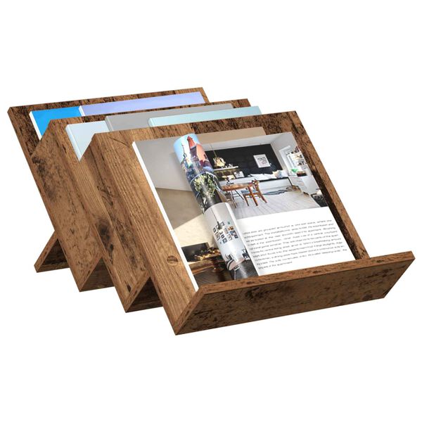 vidaXL Magazinregal mit Regal Altholz 53 x 40 x 28.5 cm Holzwerkstoff