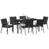 vidaXL Garten Essgruppe 7 pcs Schwarz und Grau PE-Rattan