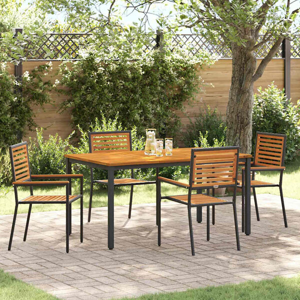 vidaXL Garten Essgruppe 5 pcs Schwarz und Braun Poly-Rattan