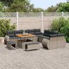 vidaXL Garten-Sofa-Set mit Kissen mit Speicher 13 pcs Grau