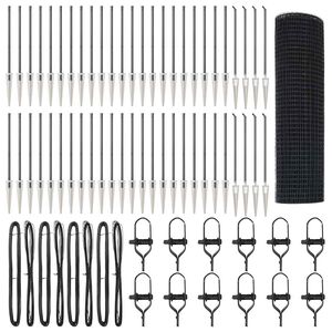 vidaXL Zaunpfosten Grau 100 x 0,5 m (16 x 16 mm Maschen) Stahl und PVC