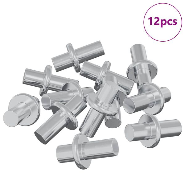 vidaXL Regalstecker Uni 12 pcs Silber 8,6 x 8,6 x 14,6 mm Stahl