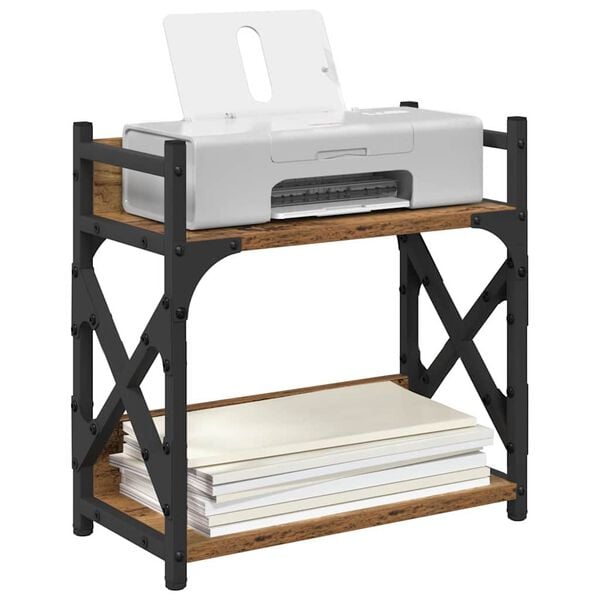 vidaXL Druckerständer Altholz 40 x 20 x 40 cm Holzwerkstoff