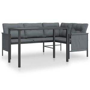 vidaXL 2-tlg. Garten-Essgruppe Anthrazit Stahl