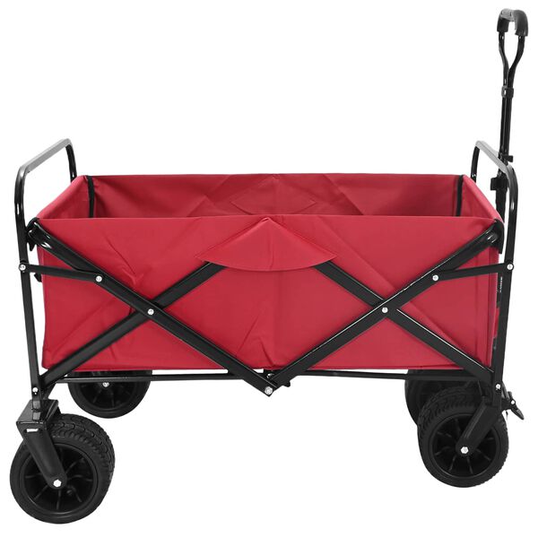 vidaXL Klapp-Handwagen Rot 89 x 63 x 96 cm Stahl und Oxford-Stoff